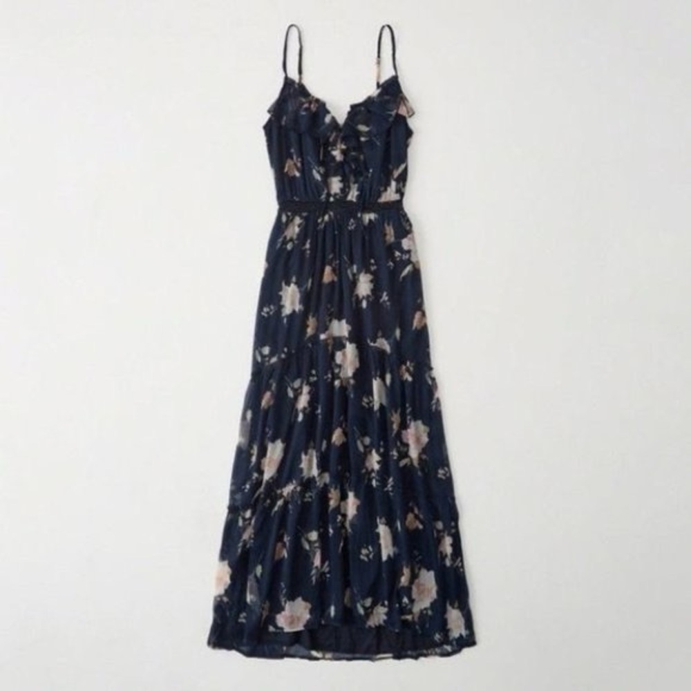 Abercrombie & Fitch Blue Maxi Sundress Spaghetti Strap Sz Small Petite
